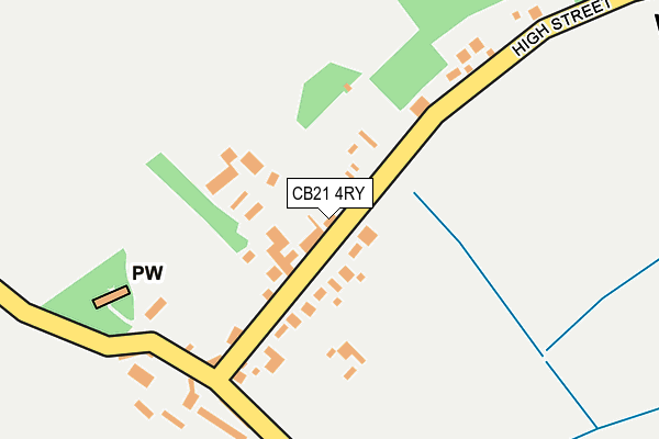 CB21 4RY map - OS OpenMap – Local (Ordnance Survey)