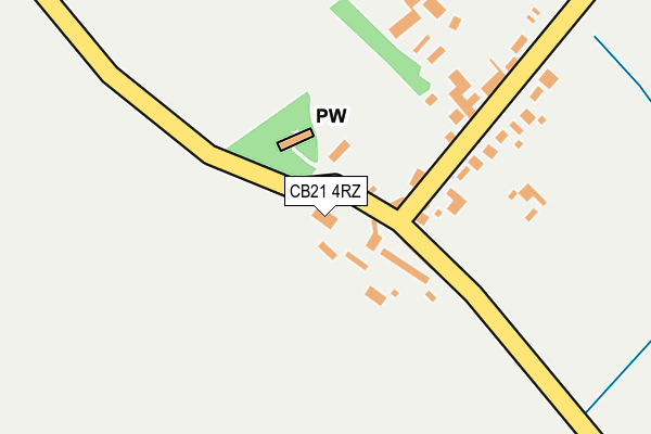 CB21 4RZ map - OS OpenMap – Local (Ordnance Survey)