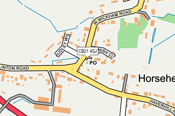 CB21 4SJ map - OS OpenMap – Local (Ordnance Survey)