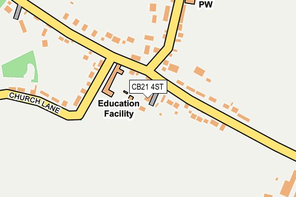 CB21 4ST map - OS OpenMap – Local (Ordnance Survey)