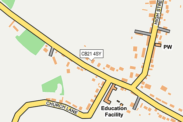 CB21 4SY map - OS OpenMap – Local (Ordnance Survey)