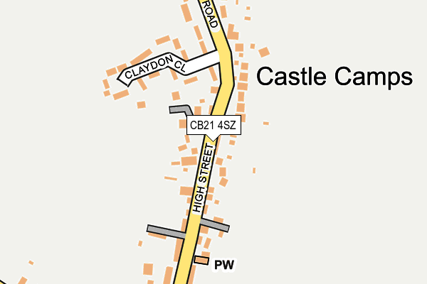 CB21 4SZ map - OS OpenMap – Local (Ordnance Survey)