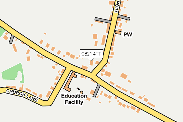 CB21 4TT map - OS OpenMap – Local (Ordnance Survey)