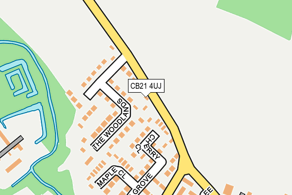 CB21 4UJ map - OS OpenMap – Local (Ordnance Survey)