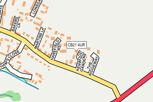 CB21 4UR map - OS OpenMap – Local (Ordnance Survey)