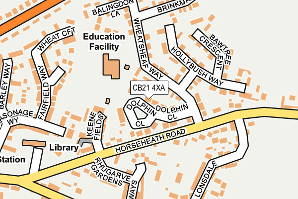 CB21 4XA map - OS OpenMap – Local (Ordnance Survey)