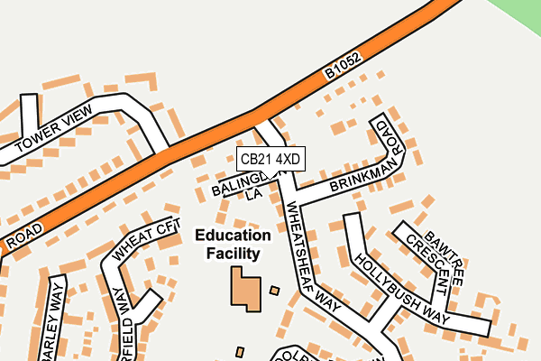 CB21 4XD map - OS OpenMap – Local (Ordnance Survey)