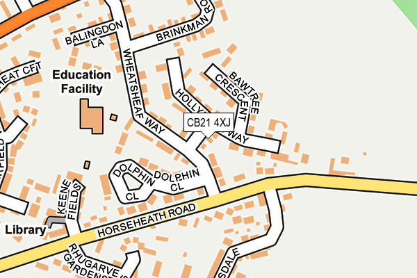 CB21 4XJ map - OS OpenMap – Local (Ordnance Survey)