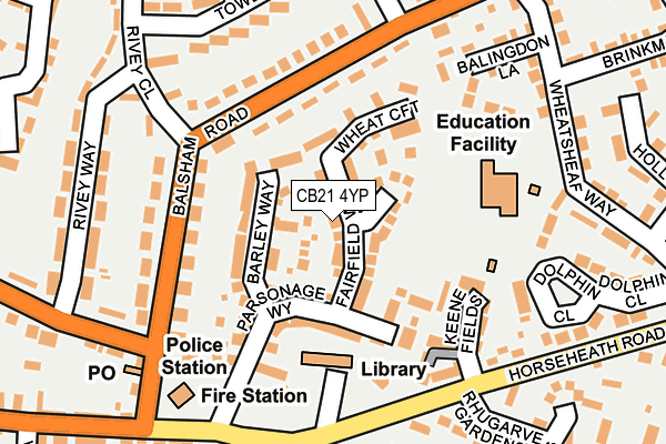 CB21 4YP map - OS OpenMap – Local (Ordnance Survey)