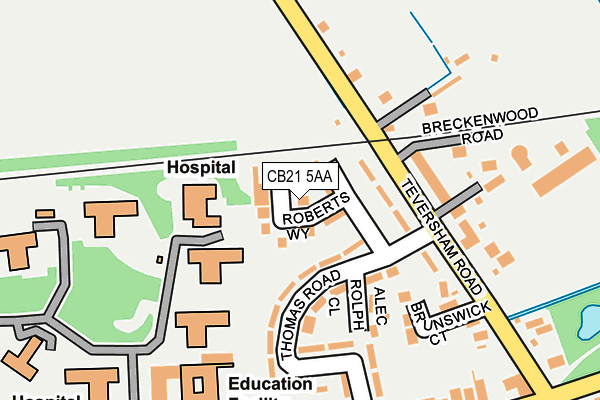 CB21 5AA map - OS OpenMap – Local (Ordnance Survey)
