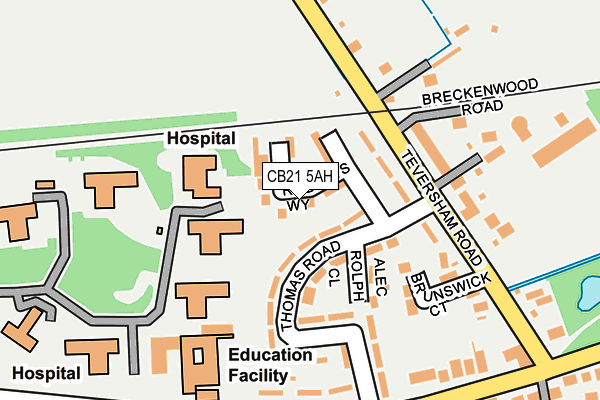 CB21 5AH map - OS OpenMap – Local (Ordnance Survey)