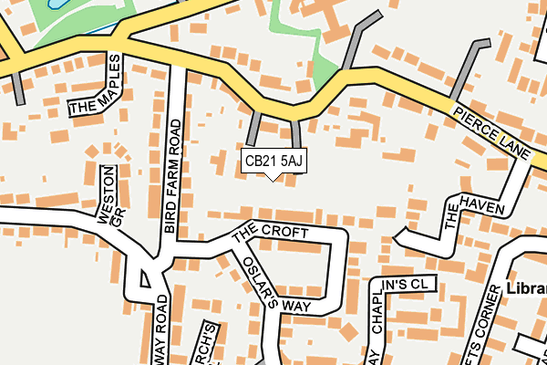 CB21 5AJ map - OS OpenMap – Local (Ordnance Survey)