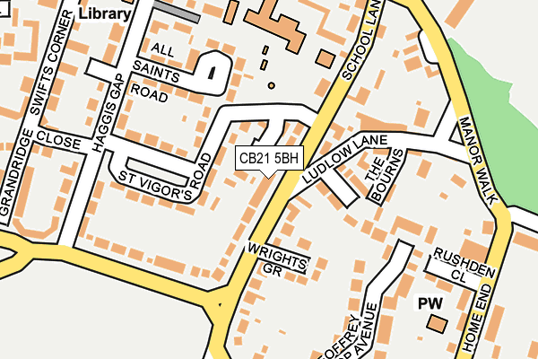 CB21 5BH map - OS OpenMap – Local (Ordnance Survey)