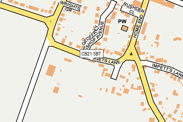 CB21 5BT map - OS OpenMap – Local (Ordnance Survey)