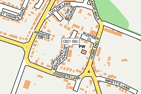 CB21 5BU map - OS OpenMap – Local (Ordnance Survey)