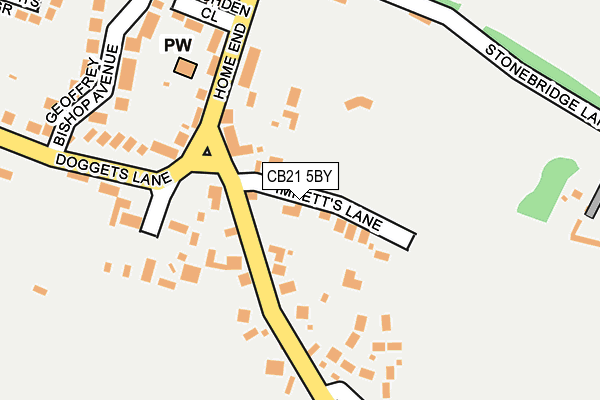 CB21 5BY map - OS OpenMap – Local (Ordnance Survey)