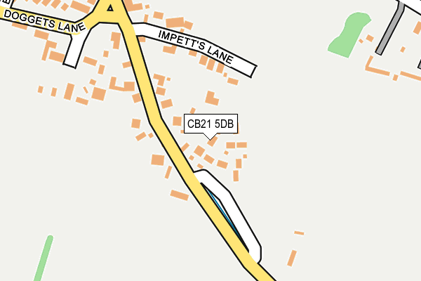 CB21 5DB map - OS OpenMap – Local (Ordnance Survey)