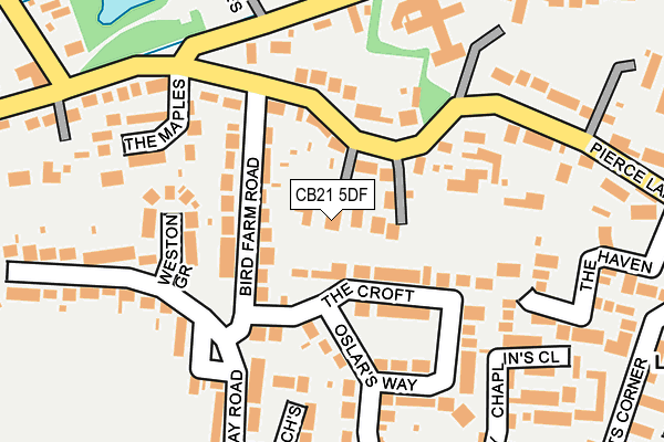 CB21 5DF map - OS OpenMap – Local (Ordnance Survey)