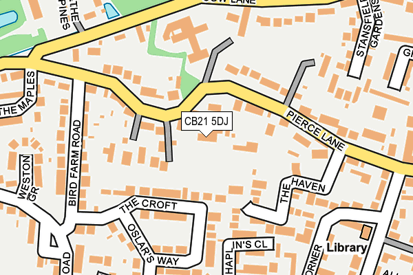 CB21 5DJ map - OS OpenMap – Local (Ordnance Survey)