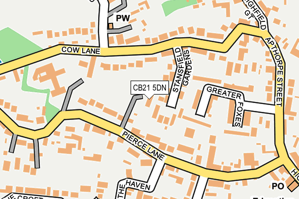 CB21 5DN map - OS OpenMap – Local (Ordnance Survey)