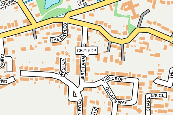 CB21 5DP map - OS OpenMap – Local (Ordnance Survey)