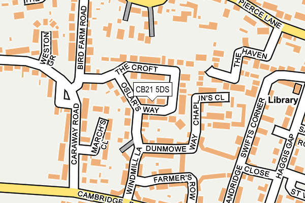 CB21 5DS map - OS OpenMap – Local (Ordnance Survey)