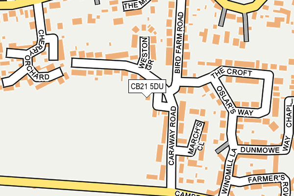 CB21 5DU map - OS OpenMap – Local (Ordnance Survey)