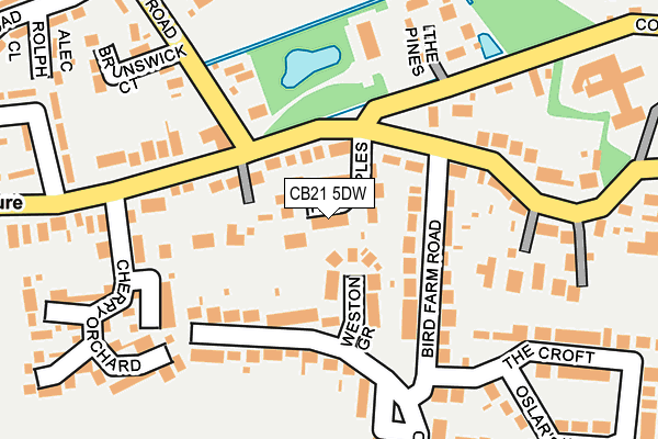 CB21 5DW map - OS OpenMap – Local (Ordnance Survey)