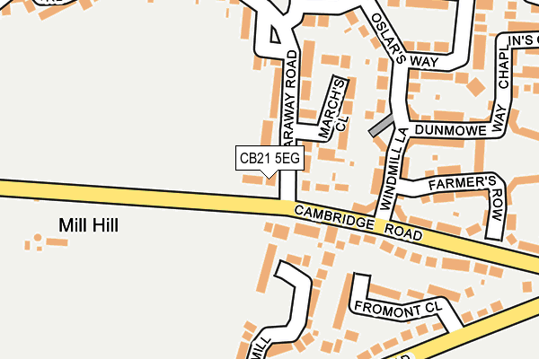 CB21 5EG map - OS OpenMap – Local (Ordnance Survey)