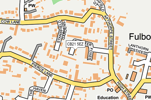 CB21 5EZ map - OS OpenMap – Local (Ordnance Survey)