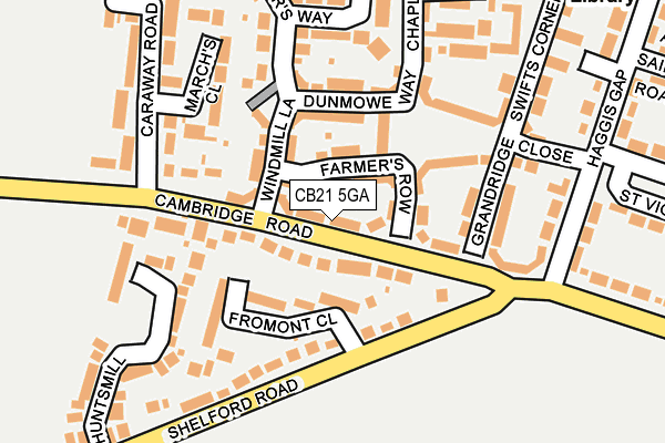 CB21 5GA map - OS OpenMap – Local (Ordnance Survey)