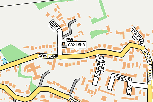 CB21 5HB map - OS OpenMap – Local (Ordnance Survey)