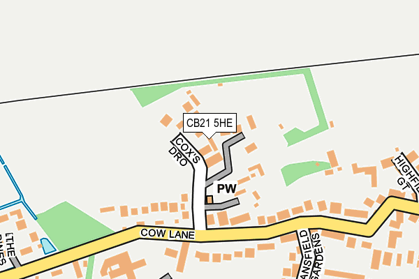 CB21 5HE map - OS OpenMap – Local (Ordnance Survey)