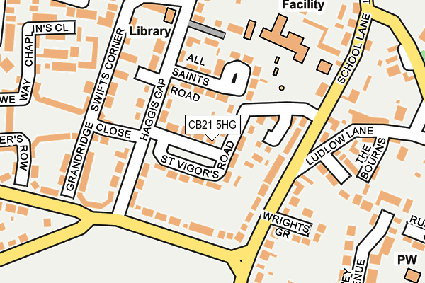 CB21 5HG map - OS OpenMap – Local (Ordnance Survey)