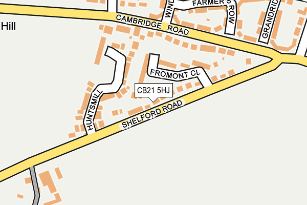 CB21 5HJ map - OS OpenMap – Local (Ordnance Survey)