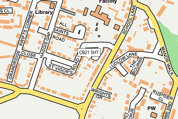 CB21 5HT map - OS OpenMap – Local (Ordnance Survey)