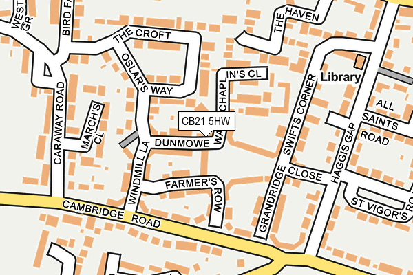 CB21 5HW map - OS OpenMap – Local (Ordnance Survey)