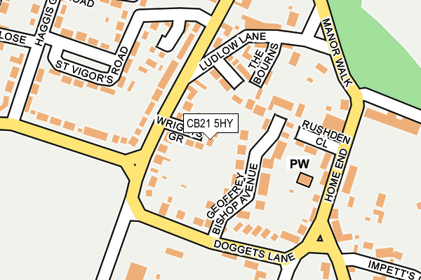CB21 5HY map - OS OpenMap – Local (Ordnance Survey)