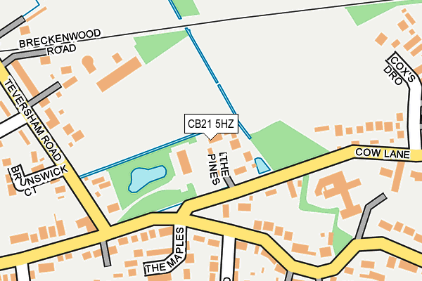 CB21 5HZ map - OS OpenMap – Local (Ordnance Survey)