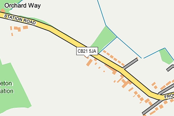 CB21 5JA map - OS OpenMap – Local (Ordnance Survey)