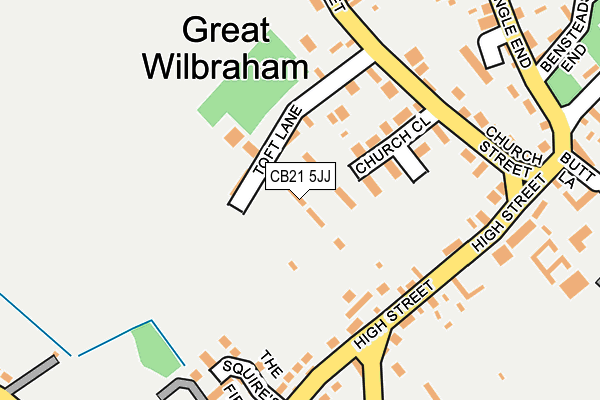 CB21 5JJ map - OS OpenMap – Local (Ordnance Survey)