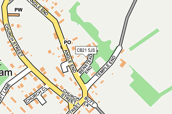 CB21 5JS map - OS OpenMap – Local (Ordnance Survey)