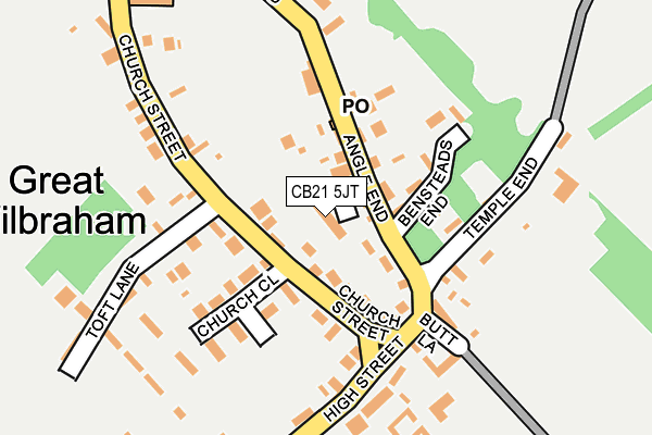 CB21 5JT map - OS OpenMap – Local (Ordnance Survey)