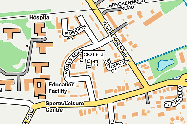 CB21 5LJ map - OS OpenMap – Local (Ordnance Survey)