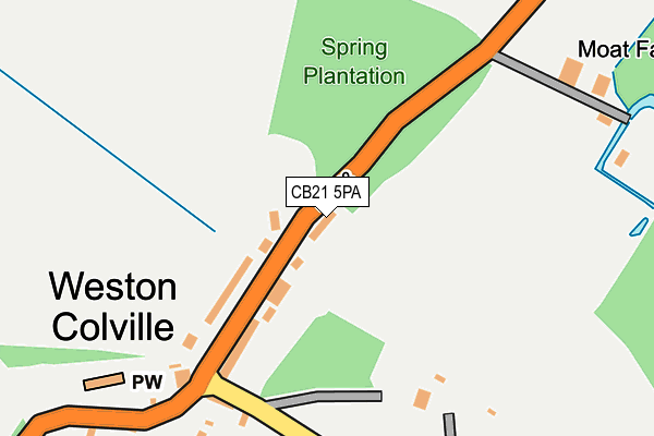 CB21 5PA map - OS OpenMap – Local (Ordnance Survey)