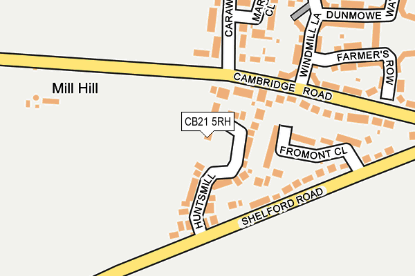 CB21 5RH map - OS OpenMap – Local (Ordnance Survey)