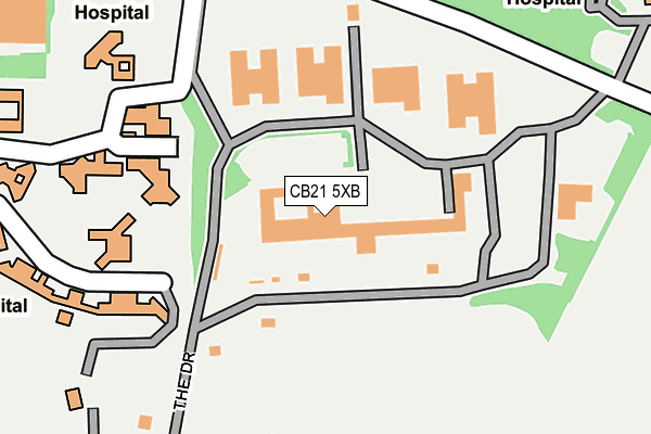 CB21 5XB map - OS OpenMap – Local (Ordnance Survey)