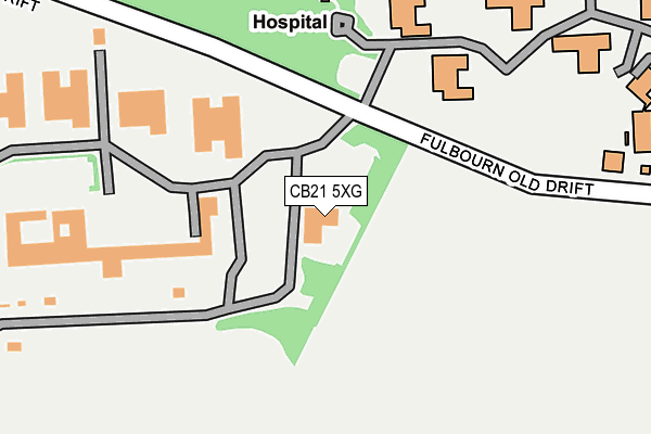 CB21 5XG map - OS OpenMap – Local (Ordnance Survey)