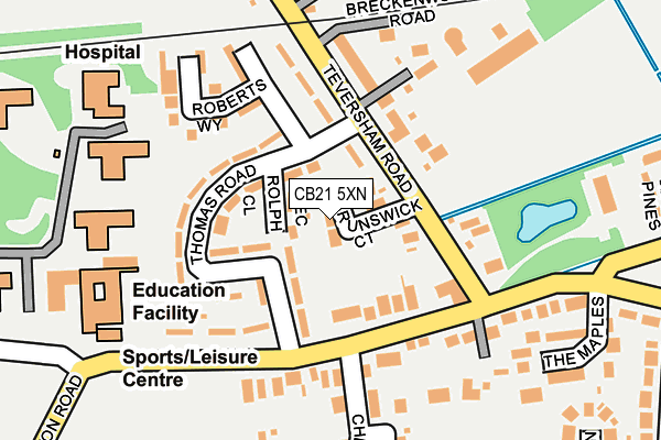 CB21 5XN map - OS OpenMap – Local (Ordnance Survey)