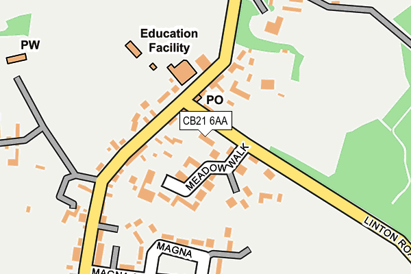 CB21 6AA map - OS OpenMap – Local (Ordnance Survey)